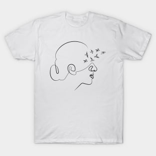 Thoughts Will Find a Way | One Line Drawing | One Line Art | Minimal | Minimalist T-Shirt